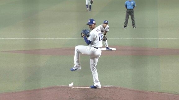 中日新助っ人・アブレウ、好投を見せる