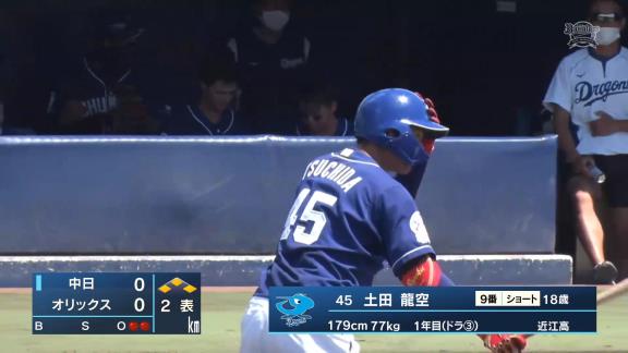 中日ドラフト3位・土田龍空が見せた勝負強さ！　満塁からライトへの先制タイムリーツーベースを放つ！！！【動画】