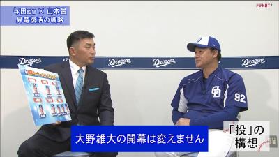 開幕日がいつでも…中日・与田監督「大野雄大の開幕投手は変えません」