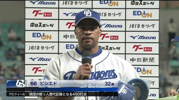 中日・ビシエド、ついに中日球団歴代助っ人の通算打点トップに立つ！！！