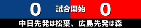 9月7日(水)　セ・リーグ公式戦「中日vs.広島」【試合結果、打席結果】　中日、1-3で敗戦…　初回に先制するも逃げ切れず、絶好機をモノにできず2連敗…