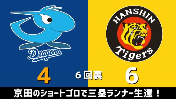 9月18日(金) セ・リーグ公式戦「中日vs.阪神」 スコア速報