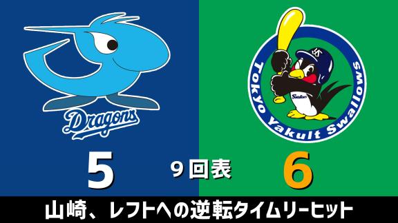 7月9日(木)　セ・リーグ公式戦「中日vs.ヤクルト」　スコア速報