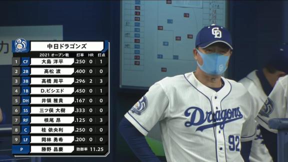 中日・桂依央利、タイムリーツーベースを放つ活躍を見せるもリードを反省「もう少し投手を引っ張れないといけない」【打席結果】