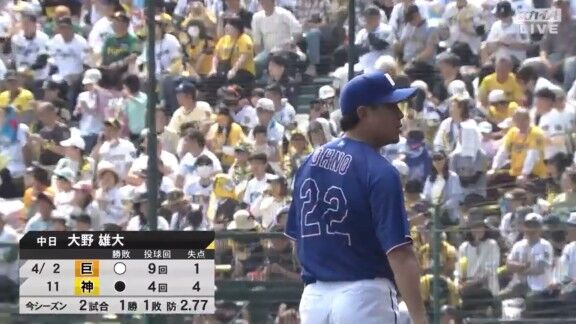 中日・大野雄大、6回2失点11奪三振の大熱投を見せる！！！