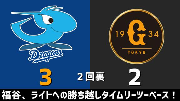 10月12日(月)　セ・リーグ公式戦「中日vs.巨人」　スコア速報