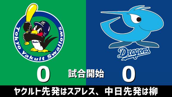 10月25日(日)　セ・リーグ公式戦「ヤクルトvs.中日」　スコア速報