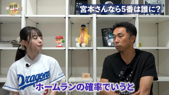 Q.宮本さんだったら中日の5番を誰にされますか？このチーム事情だったら？ → 宮本慎也さんが回答する