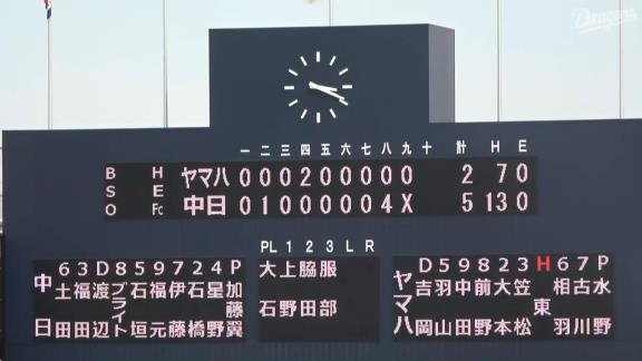 6月25日(土)　プロ・アマ交流戦「中日vs.ヤマハ」【試合結果、打席結果】　中日2軍、5-2で勝利！　試合終盤の集中打で逆転勝ち！！！