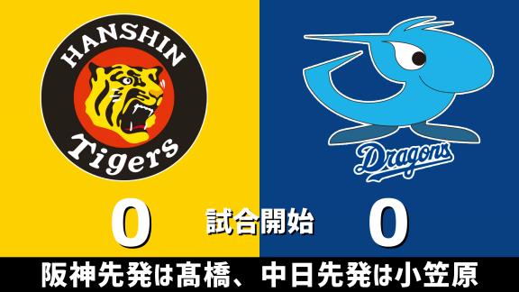 8月25日(火) セ・リーグ公式戦「阪神vs.中日」 スコア速報