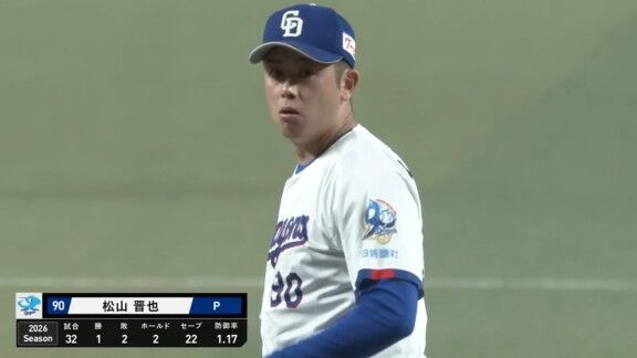 中日・松山晋也「(捕手石伊の)指示通りです。抑えられてよかった」