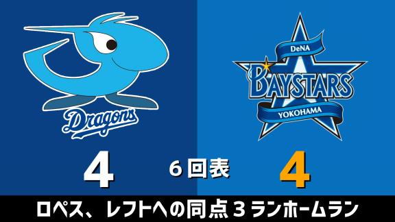 11月4日(水) セ・リーグ公式戦「中日vs.DeNA」 スコア速報