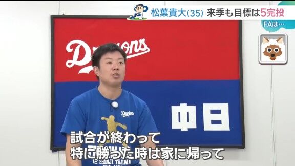 中日・松葉貴大、FA宣言した思いを語る【動画】