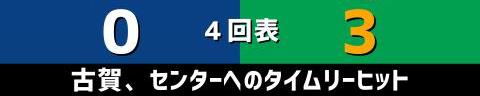 7月3日(土)　セ・リーグ公式戦「中日vs.ヤクルト」【試合結果、打席結果】　中日、1-5で敗戦…　引き分けを挟んで5連敗に…