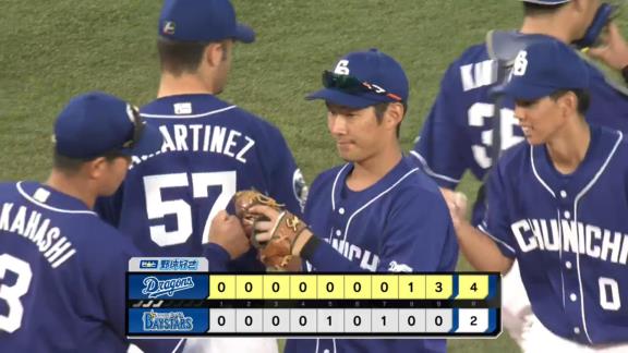 中日・Y.ロドリゲス「今日は野手の皆さんにたくさん助けてもらった。今日もビハインドでの降板となってしまい、悔しい…」