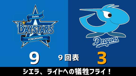 10月4日(日)　セ・リーグ公式戦「DeNAvs.中日」　スコア速報