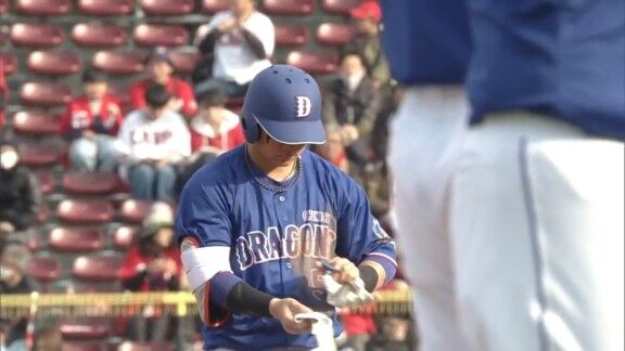 中日・村松開人、ツーベースヒットなど2出塁でアピール!!!