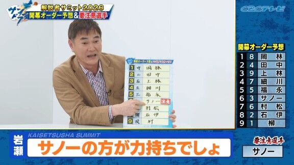 レジェンド・岩瀬仁紀さんによる、2026年中日ドラゴンズ開幕スタメン予想