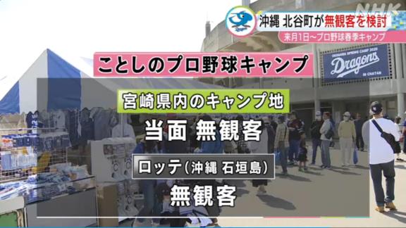 沖縄県・北谷町が春季キャンプ無観客を検討…　中日ドラゴンズは北谷町と協議へ