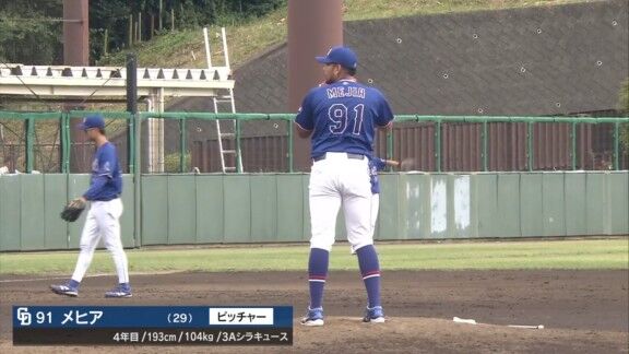 中日・メヒア、無失点ピッチング！！！