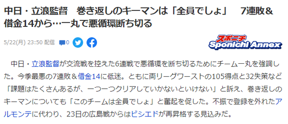 中日・アルモンテに代わってビシエドが再昇格する見込み…？