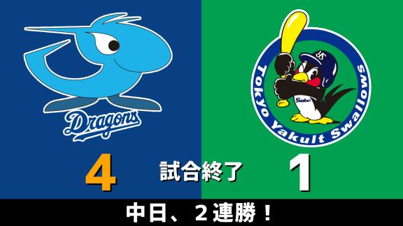 10月7日(水)　セ・リーグ公式戦「中日vs.ヤクルト」　スコア速報