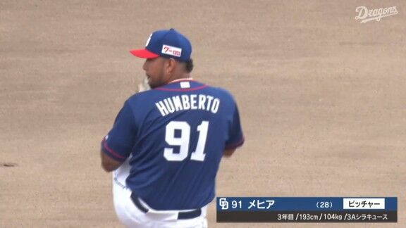 中日・メヒア、好投を見せる!!!