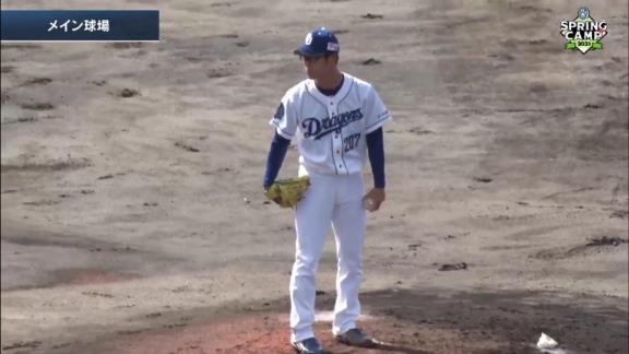 中日育成・松田亘哲投手が2軍シート打撃に登板！　石川昂弥、土田龍空、石橋康太の打者3人を無安打2奪三振に抑え込む！【シート打撃結果】