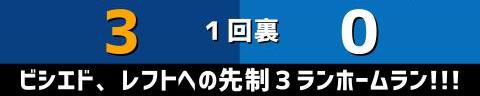 7月19日(火)　セ・リーグ公式戦「中日vs.DeNA」【試合結果、打席結果】　中日、3-2で勝利！　初回に3ランホームランで先制！1点差まで追い上げられるもリリーフ陣で逃げ切る！！！