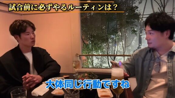 Q.試合前に必ずやるルーティンは？ → 中日・上林誠知が明かす