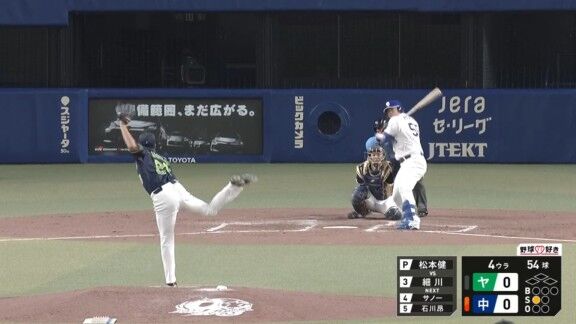 中日・細川成也、死球を受けて治療へ向かうもプレーは続行