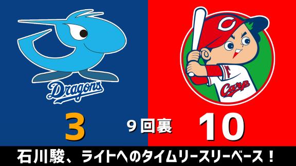 6月28日(日)　セ・リーグ公式戦「中日vs.広島」　スコア速報