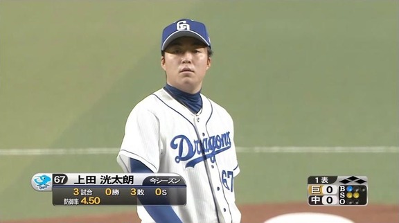 中日・上田洸太朗、勝利投手とはならずも圧巻のピッチングを見せる