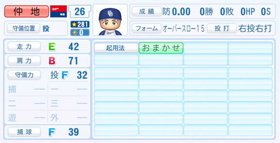 中日・仲地礼亜、『パワプロ2025』シーズン終了時点アップデートでの最終的な選手能力査定詳細