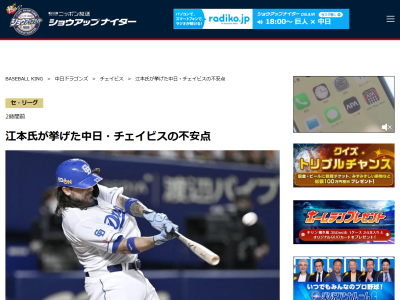 江本孟紀さん、中日新助っ人・チェイビスについて「ちょっと不安」と語ったこと