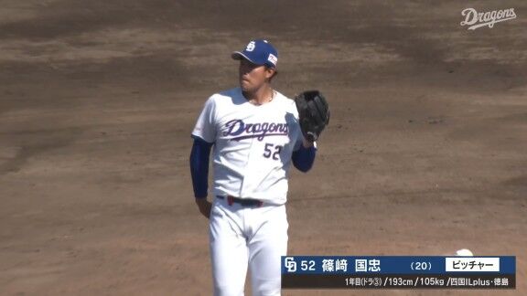中日ドラフト3位・篠﨑国忠、今日の登板結果