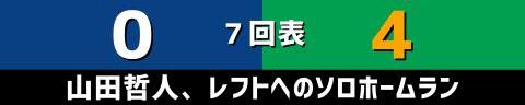 7月3日(土)　セ・リーグ公式戦「中日vs.ヤクルト」【試合結果、打席結果】　中日、1-5で敗戦…　引き分けを挟んで5連敗に…