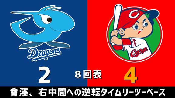 10月31日(土)　セ・リーグ公式戦「中日vs.広島」　スコア速報