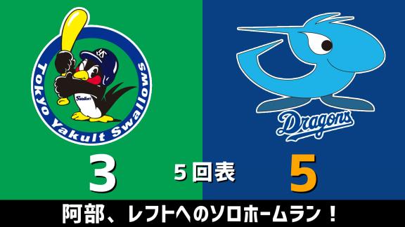 8月18日(火)　セ・リーグ公式戦「ヤクルトvs.中日」　スコア速報