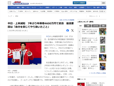 中日・上林誠知「本当に優勝したい」「そのためには…」