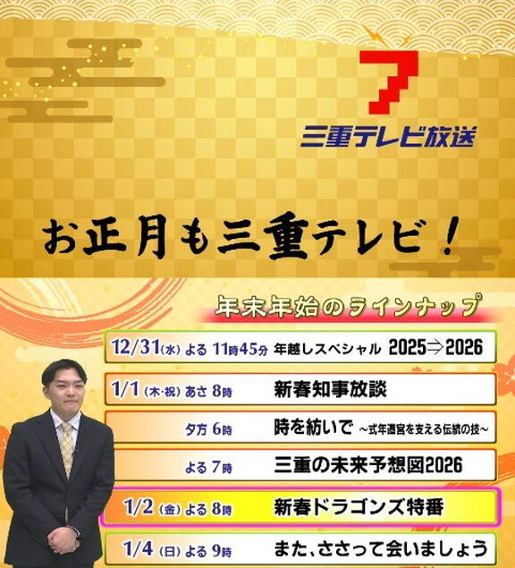 三重テレビで新春ドラゴンズ特番が放送へ！！！
