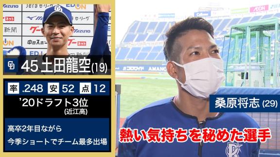 DeNA選手が選ぶNEXTブレイク選手　桑原将志選手「中日の土田龍空くん」「熱い気持ちを秘めた選手」「僕、個人的には見ていてワクワクします」「いつも可愛い顔してんなぁ」「土田くん、本当に良い顔して野球していると思います」