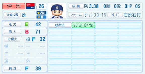 中日・仲地礼亜、『パワプロ2026』8月20日(木)アップデートでの選手能力査定は…？