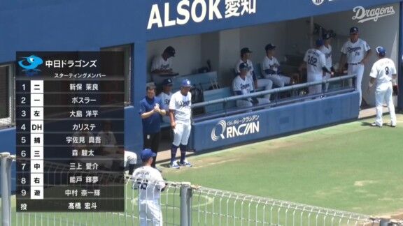 中日・高橋宏斗が先発へ、カリステが実戦復帰！！！　中日ドラゴンズ2軍、スタメン発表！！！