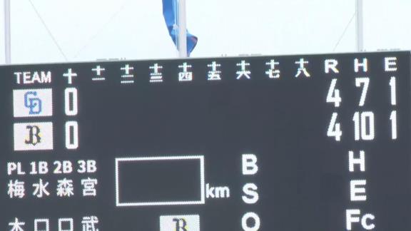 4月15日(金)　ファーム公式戦「オリックスvs.中日」【試合結果、打席結果】　中日2軍、4-4で引き分け　8連勝を目指した試合、シーソーゲームの末に延長10回引き分けに