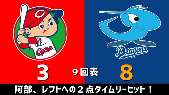 10月16日(金)　セ・リーグ公式戦「広島vs.中日」　スコア速報