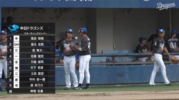 中日2軍、仲地礼亜が先発へ 木下拓哉もスタメン復帰