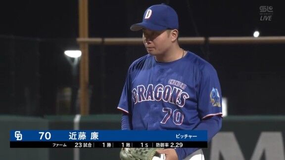 中日・近藤廉、今日の登板結果