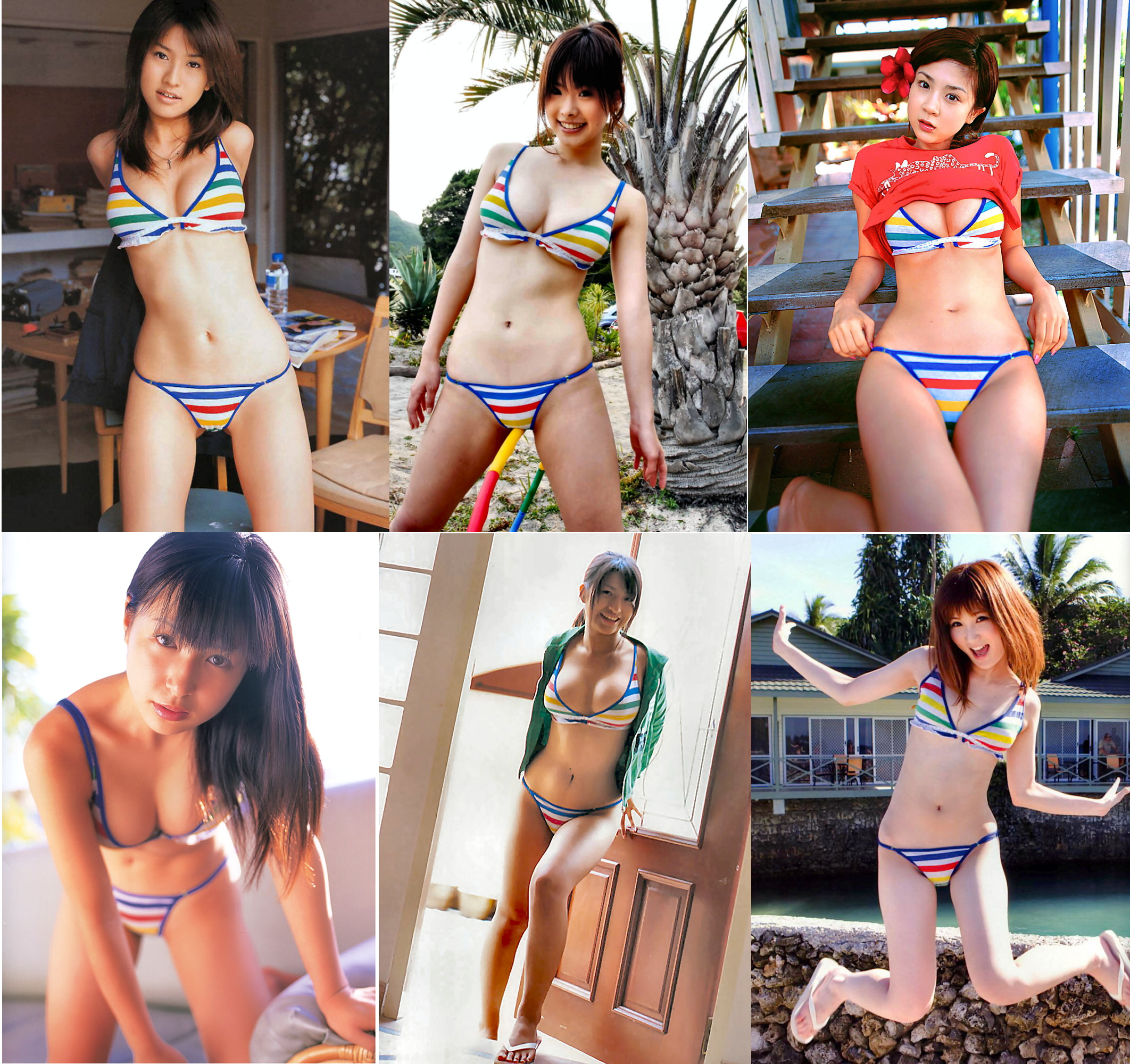 L6 No ２１ 森下千里 七瀬愛 ほしのあき 石井めぐる ニーナ南 どっちの水着でshow