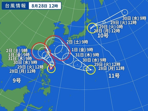 【画像あり】 台風11号、無事逸れるｗｗｗｗｗｗ